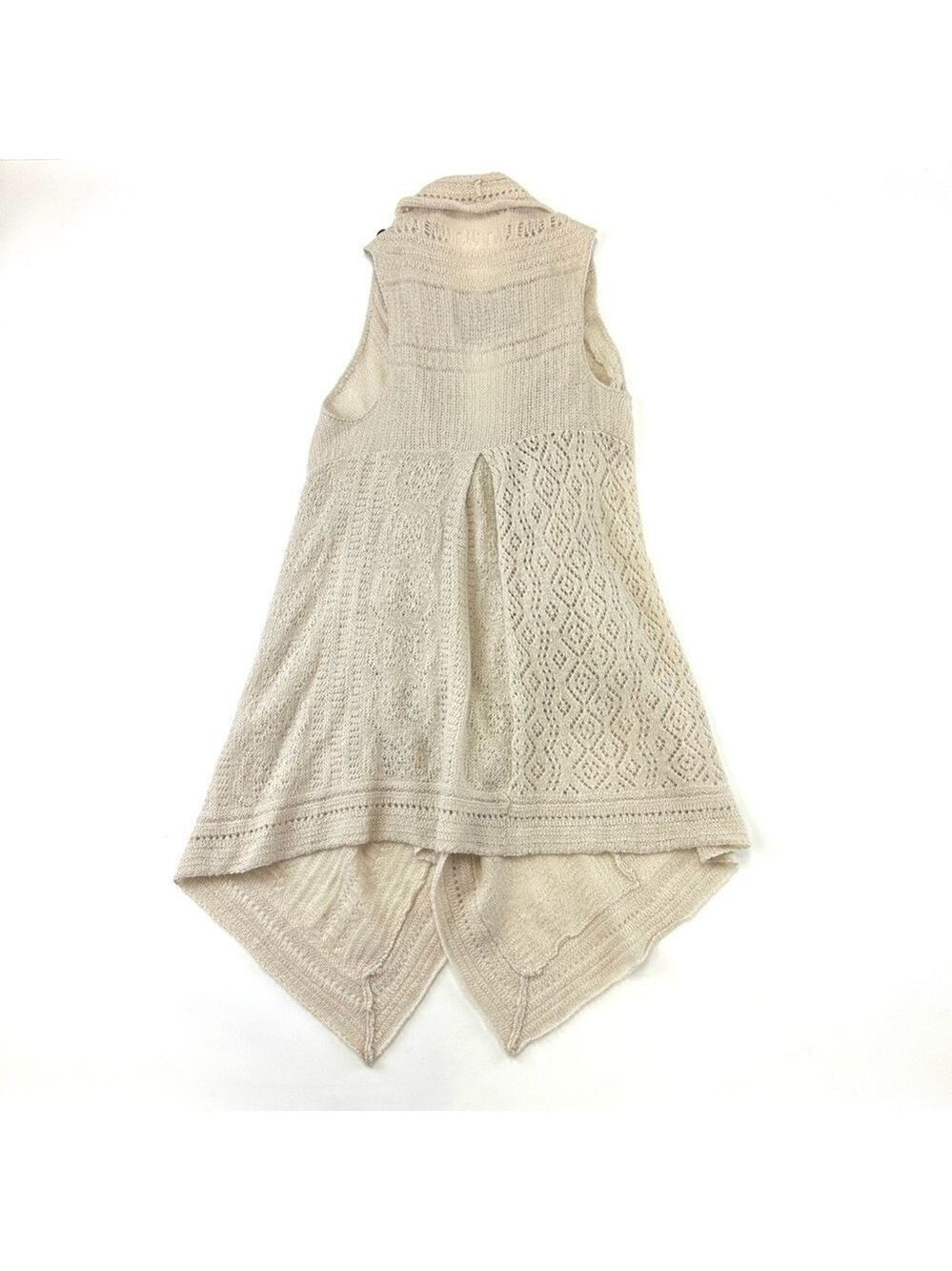 Angel of the North Anthropologie cream pointelle NWT knit vest XS/S boho coastal - Picture 10 of 10